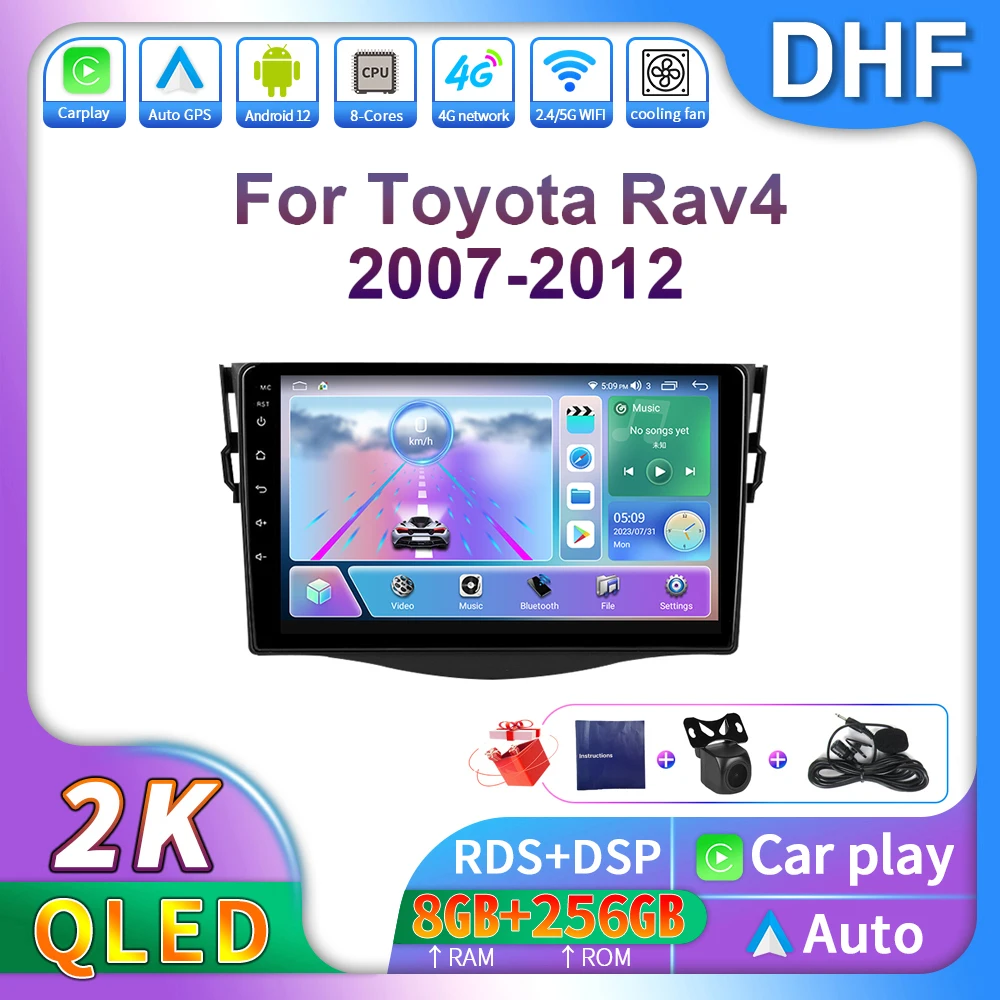 

DHF 9" Android 13 Car Radio For Toyota RAV4 Rav 4 2007 - 2012 Multimedia Video Player 2Din DSP Navigation GPS 4G Stereo Carplay