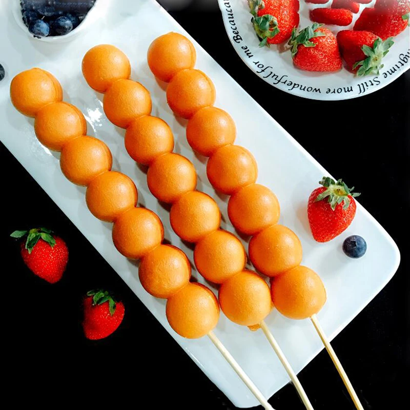 Máquina comercial para hacer gofres, máquina para hacer gofres sin humo, antiadherente, con forma de bola