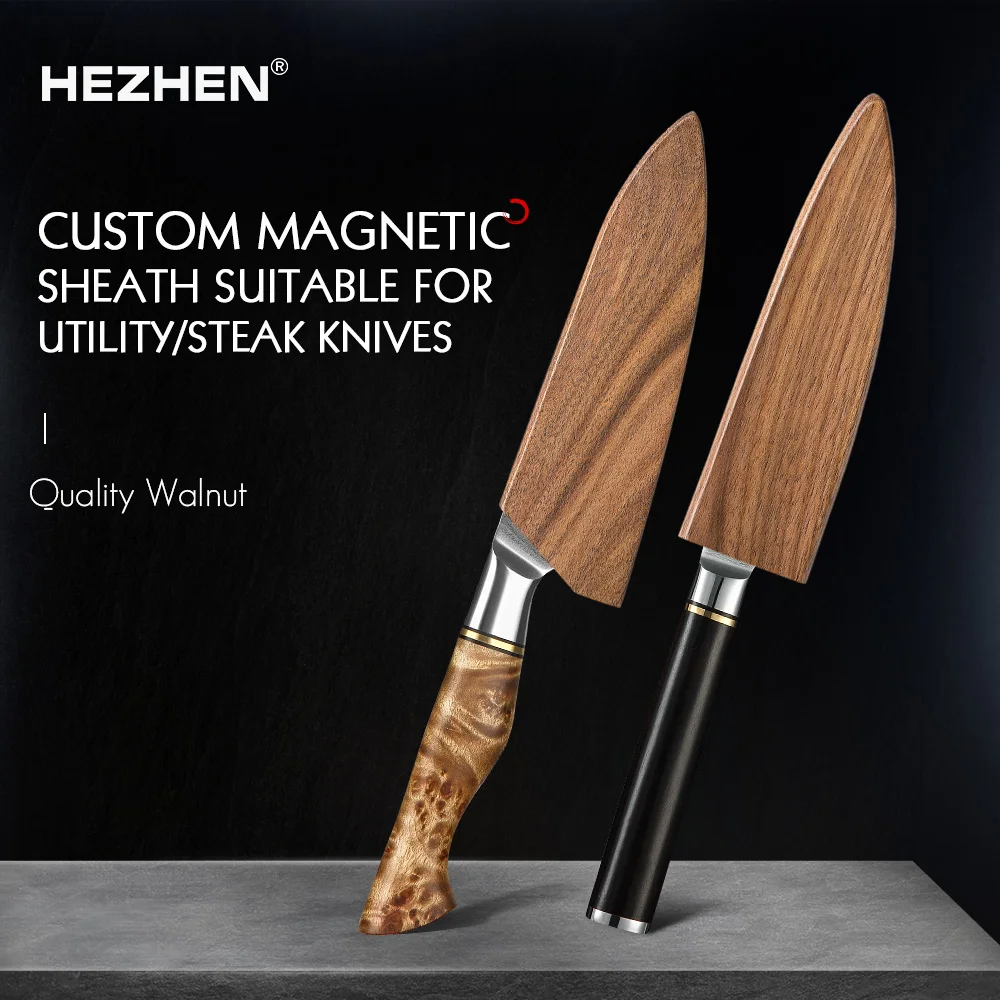 HEZHEN Wooden Sheath Good Quality Walnut Wood Knife Cover for HEZHEN Utility Knife Or Steak Knife This Is Sheath No Knife