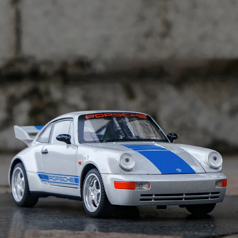 

1:24 Porsche 964 Carrera RS 911 литой автомобиль и игрушечные транспортные средства модель автомобиля со звуком и искусственным задником автомобиль игрушки для детей Подарки