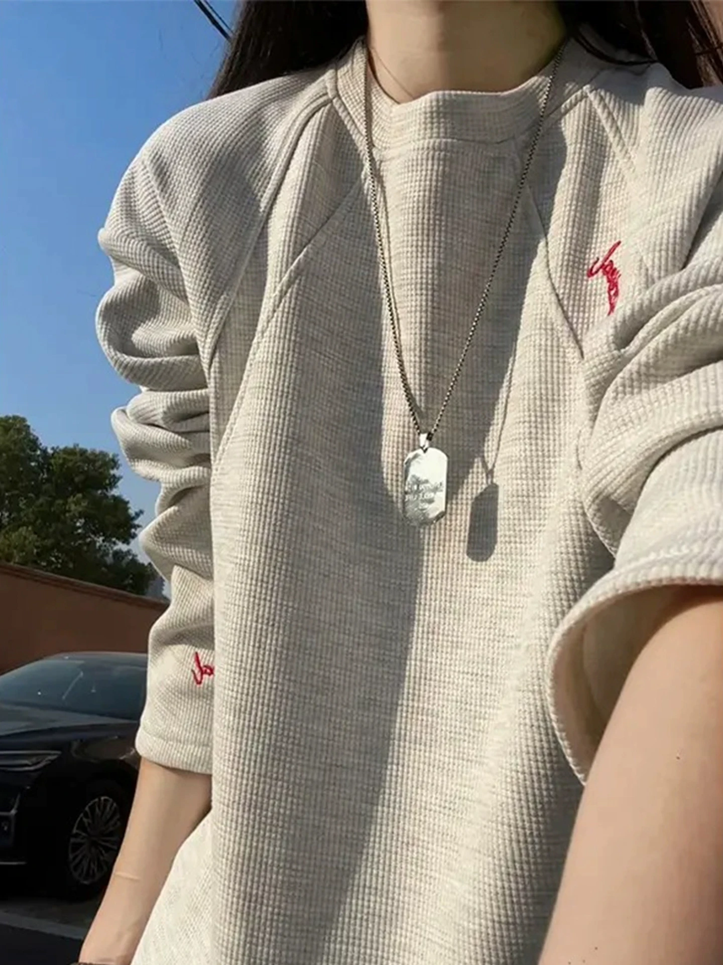 

Мужской свитшот American Style с вышивкой, круглым вырезом, на флисовой подкладке, с длинными рукавами, осенне-зимний, утолщенный, из хлопка и полиэстера