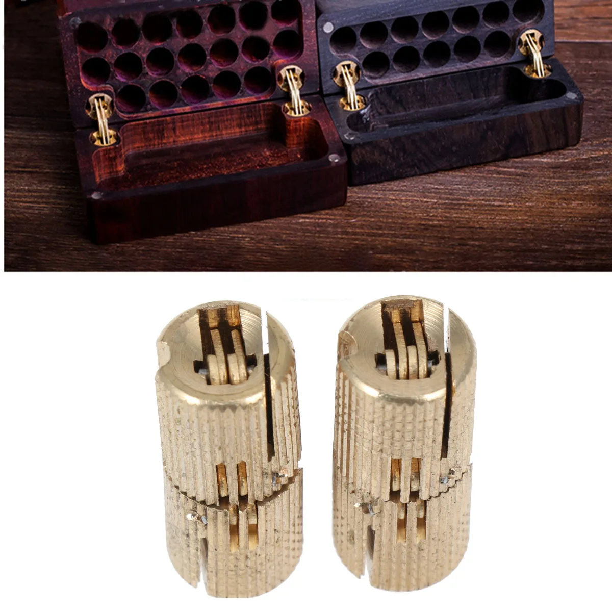 

4Pcs Copper Spring Hinges Heavy Duty Self Closing Cylindrical Hinge for Jewelry Box Cases Smooth Automatic Metal