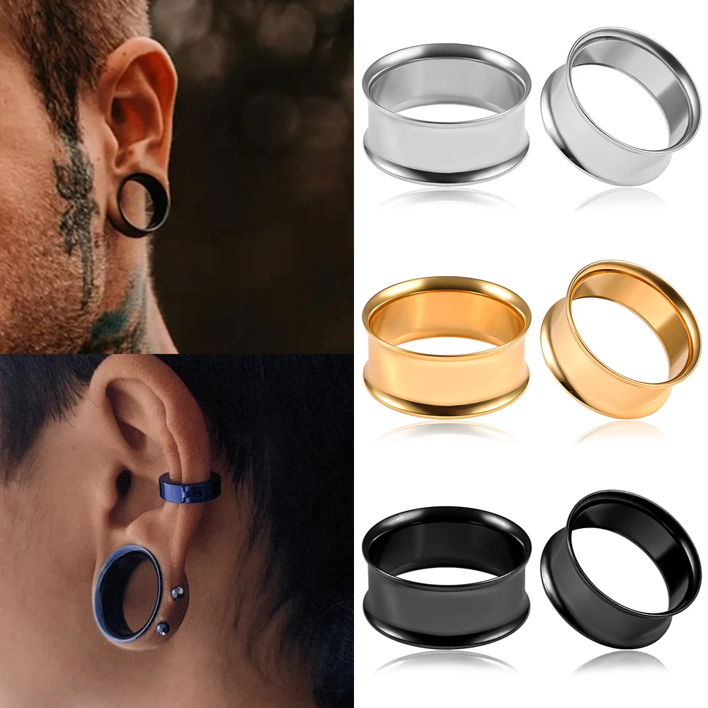 Doearko 2 sztuk 3-38mm zatyczki do uszu tunel Flesh kolczyk wskaźniki Hollow Piercing tunele ucha Expander nosze biżuteria do ciała