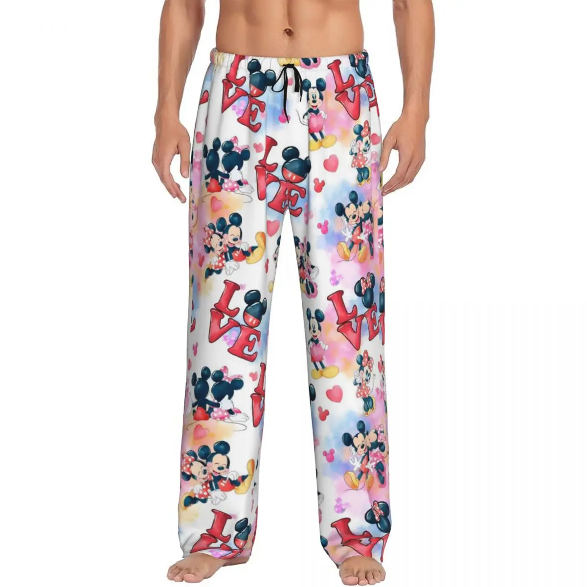 

Custom Printed Men's Cartoons Mickey Mouse Pajama Pants Comic Sleepwear Sleep Lounge Bottoms with Pockets