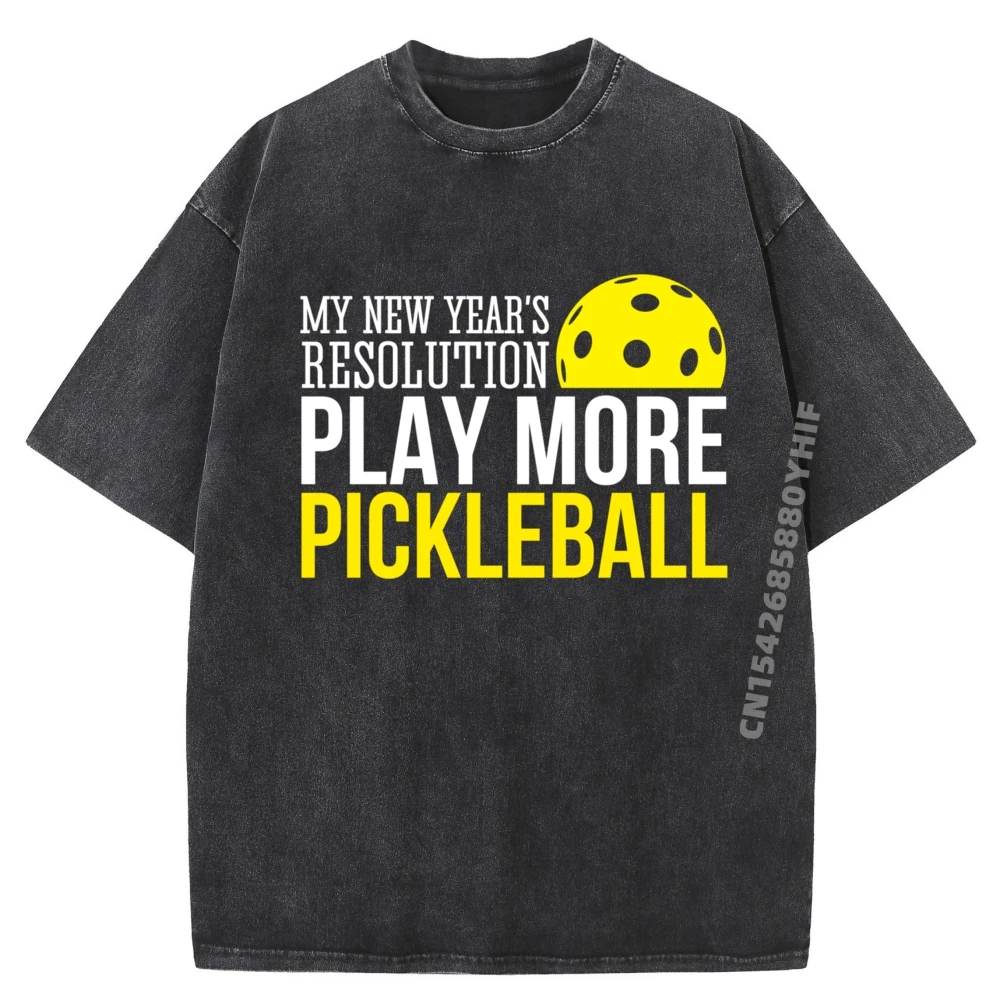 

Забавные футболки Pickleball, новогоднее разрешение, 2025 г., мужские новые топы и футболки, веганская стираная рубашка для отдыха