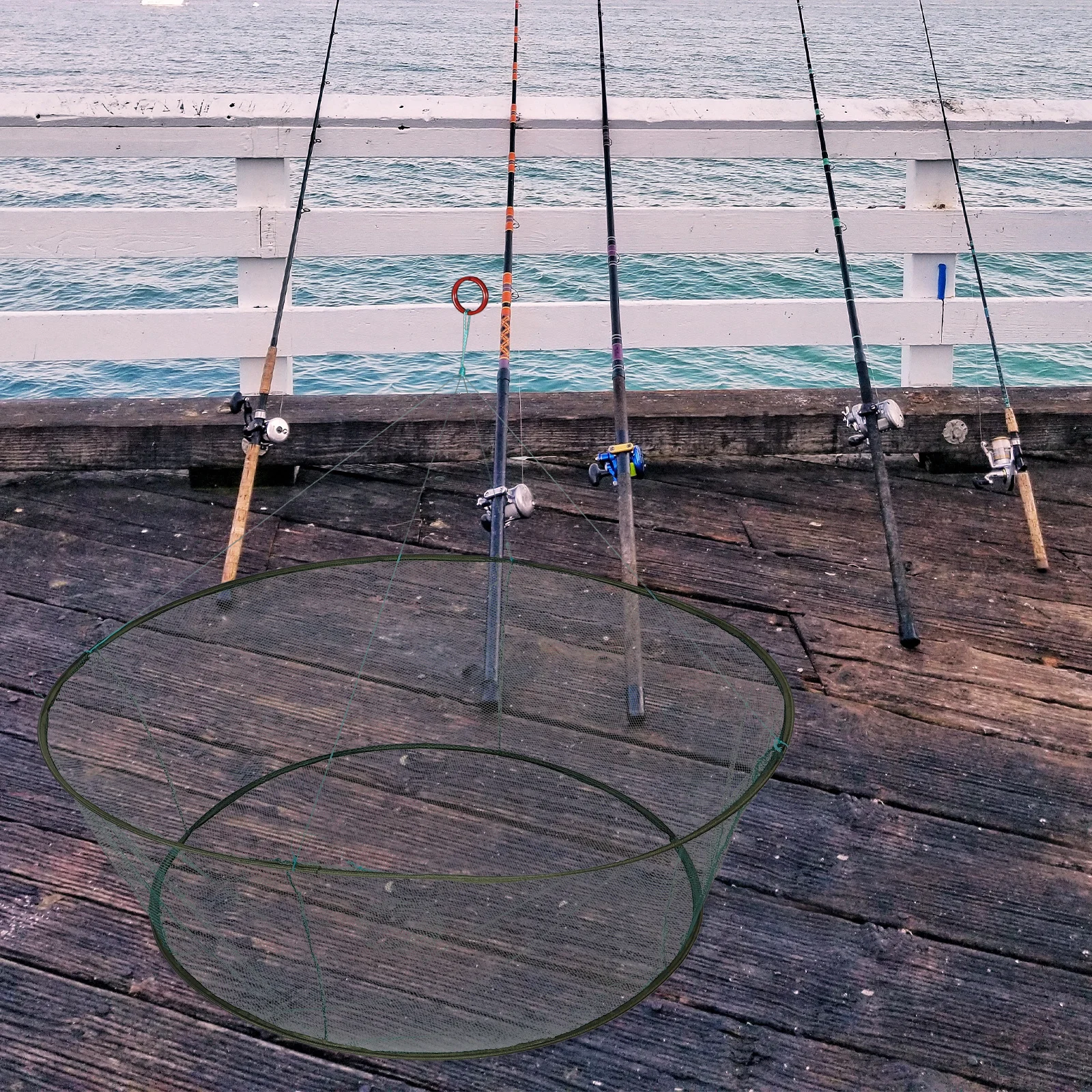 

Foldable Portable Crab Trap Fishing Net Shrimp Catching Net for Fish Trap Dock Pond Port Crabbing Gear Fish Traps