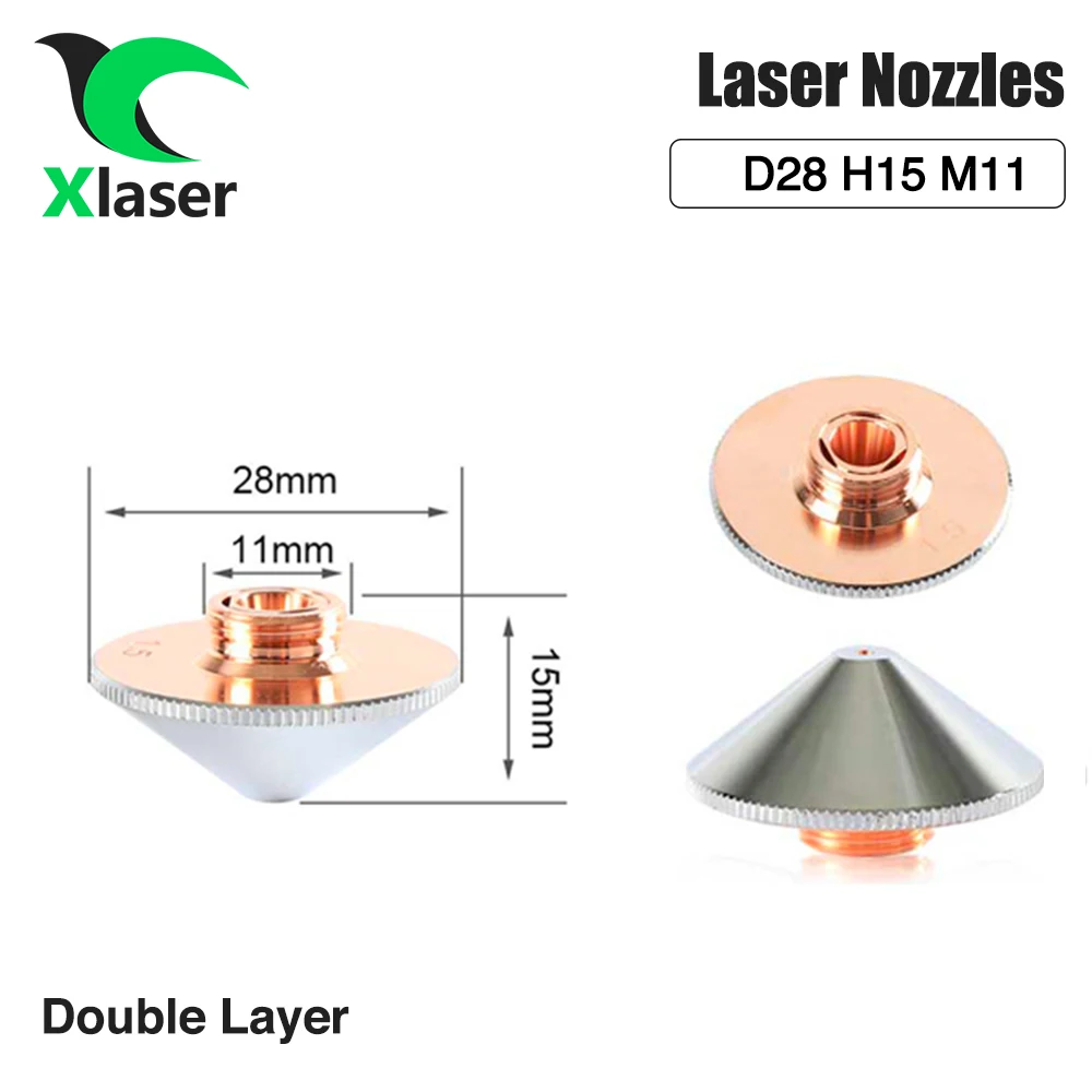 XLaser-Tête de découpe laser à fibre, buse laser, simple ou double couche, calibre 0.8-5.0mm, Dia 28mm, M11, H15, Fit for Pride itec, WSX, Raytools