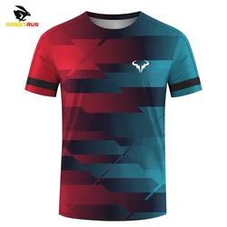 Camiseta masculina e feminina de manga curta com gola redonda, série Badminton e tênis, impresso em 3D, esportes radicais, moda ao ar livre