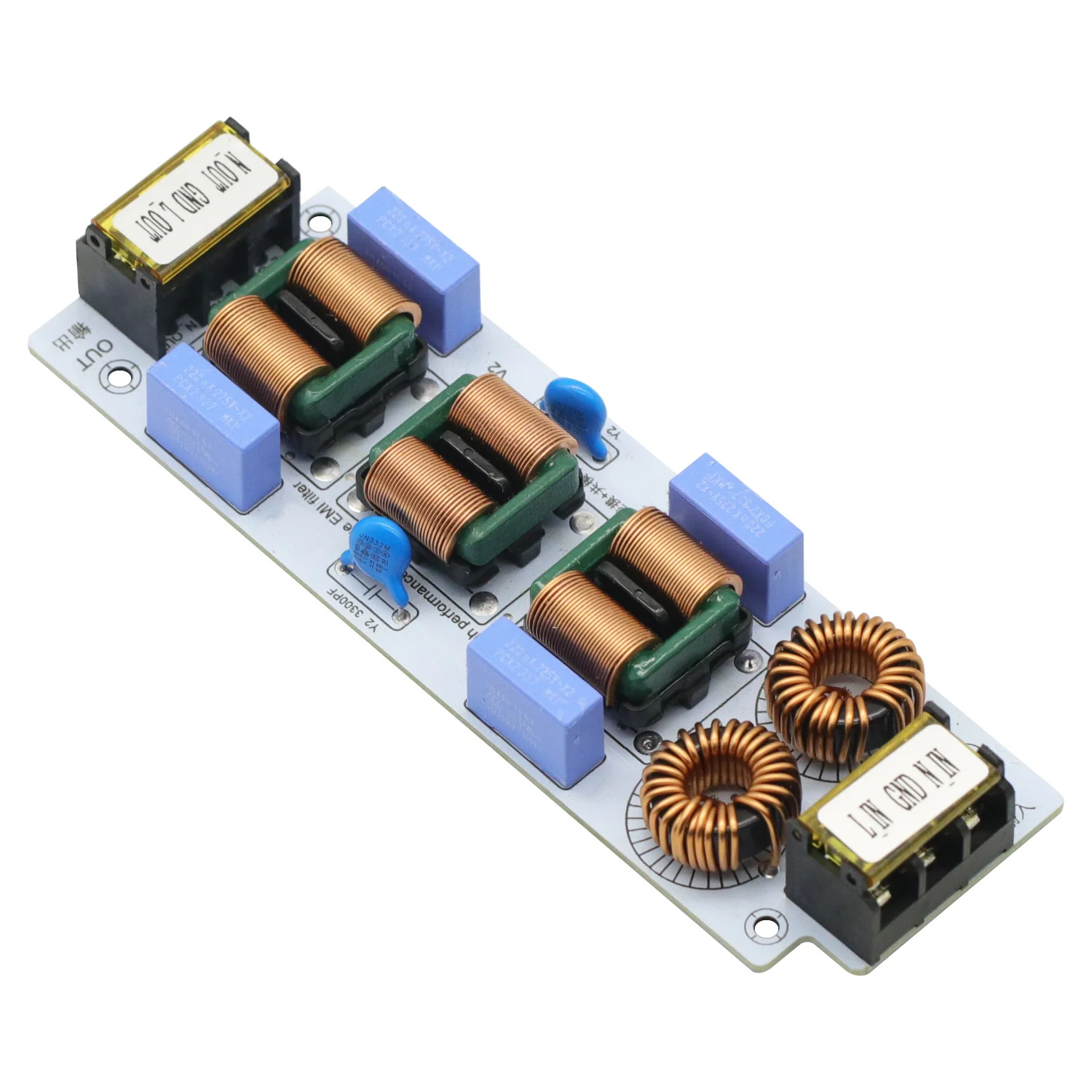 Supresor de filtro de interferencia electromagnética EMI de cuatro etapas, amplificador de audio EMC de potencia de modo común, 6A, 10A, CA 110V, 220V