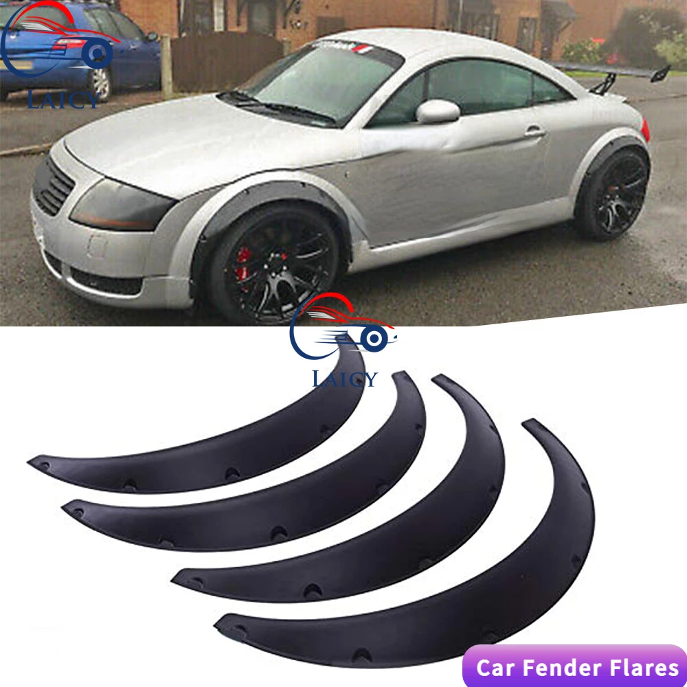 LAICY For Audi TT 1998-2017 Car Wheel Arch Fender Flares Mudguard Mud Splash Guard Wheel Eyebrow Extra Wide Body Kit