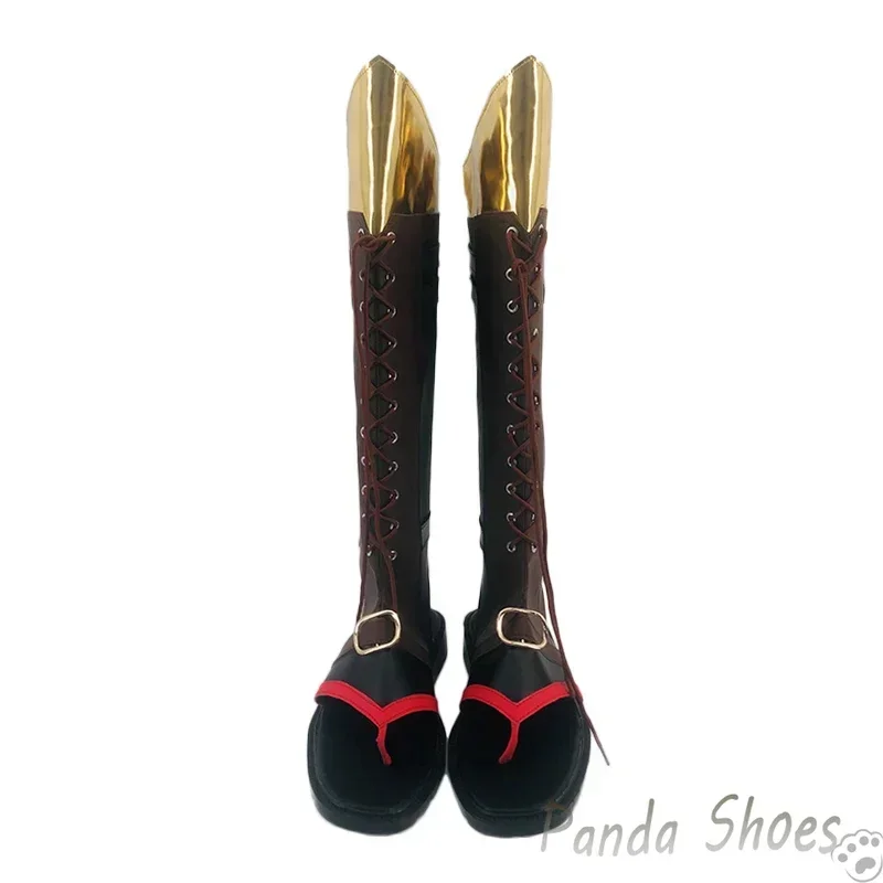 Genshinimpact Thoma Cosplay Shoes Anime Game Cos Long Clogs Boots Thoma Cosplay Costume Prop Shoes for Con Halloween Party
