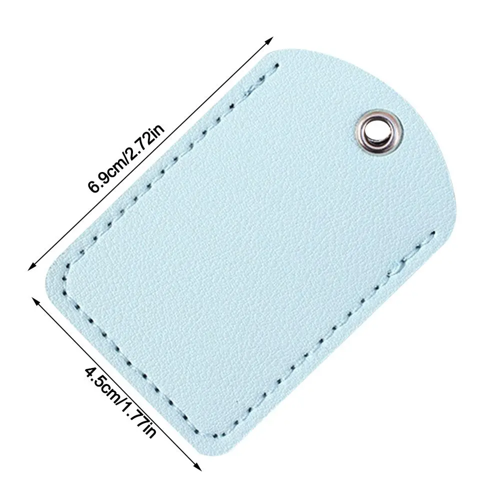 Useful Protective Card Sleeve With Keychain PU Leather Access Control Card Cover Case Rectangle Key Ring For Airtag