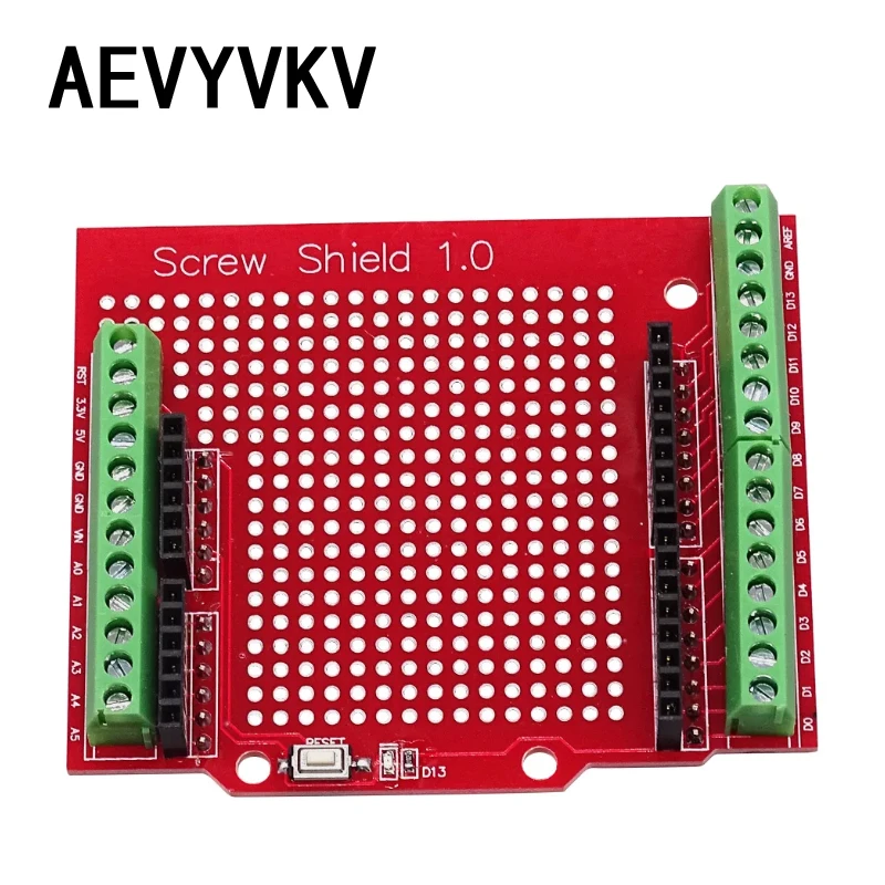 Prototype Screw Shield Expansion Board Assembled Terminal Proto Shield Double-sided PCB IO Solder for Arduino UNO Mega2560 One