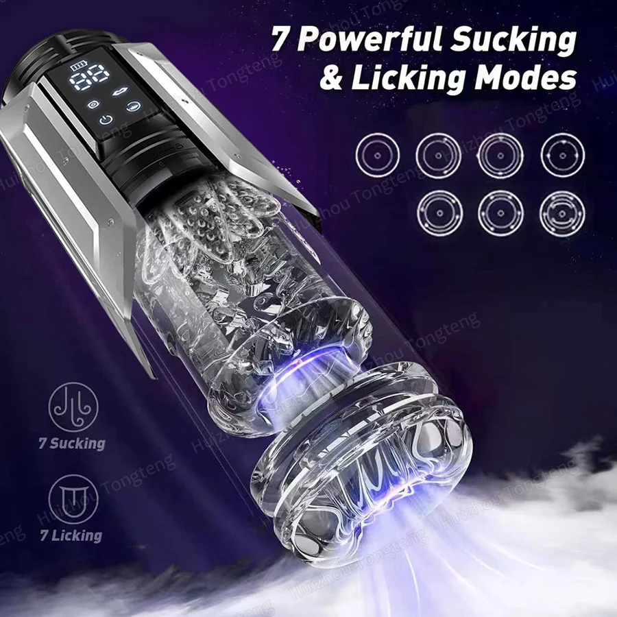 Automatic Male Masturbator Penis Pump - Upgrade Electric Pocket Pussy Stroker with 7 Sucking 7 Thrusting Rotating & Vibratin