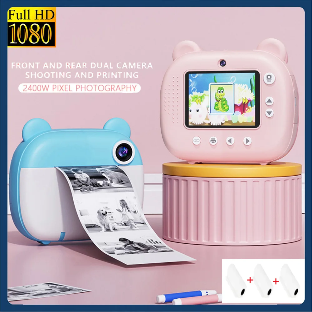 32GB Children Digital Camera Instant Print for Kids Instant Photo Printing Camera Thermal Print Camera Video Children Toy Gifts