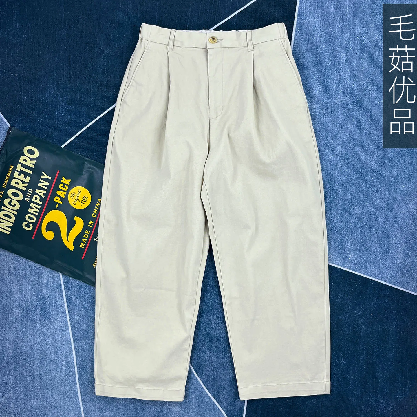 100% Cotton Wide-Leg Straight Casual Pants Men's Autumn American Vintage Workwear Japanese Stretch Relaxed Fit Amekaji Style