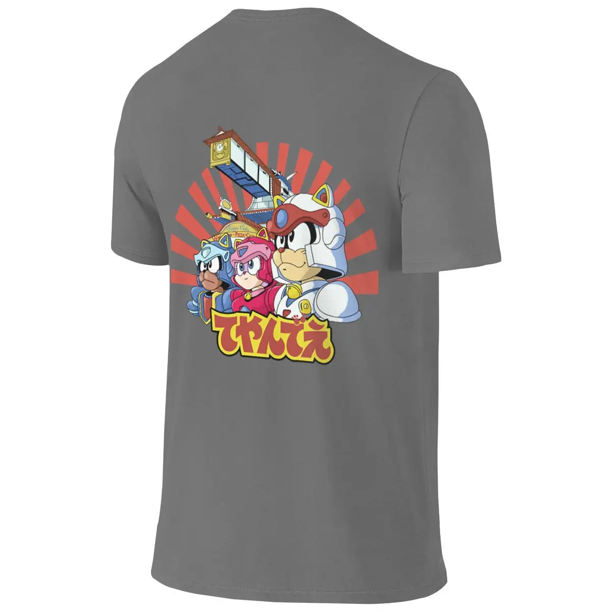 Samurai Pizza Caaats! Not Easy To Deform Reversible T-shirt Retro Casual Everyday Versatility Tee
