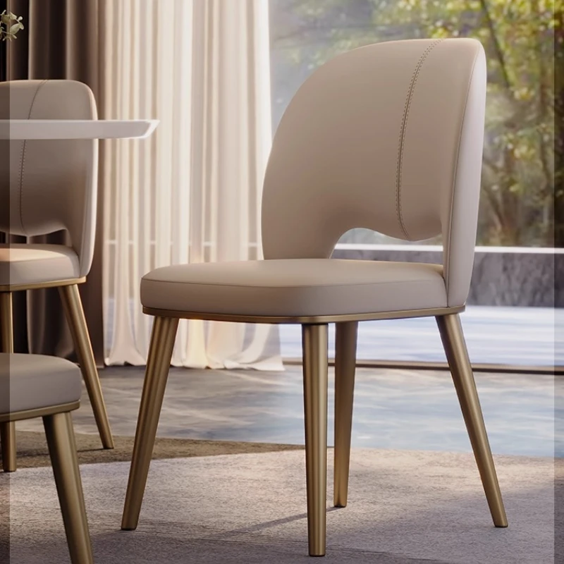 xx-Modern  Living Room Chair Dining Italian Light Luxury Home Use Stainless Steel Dining Chairs High End Chaise Furniture&