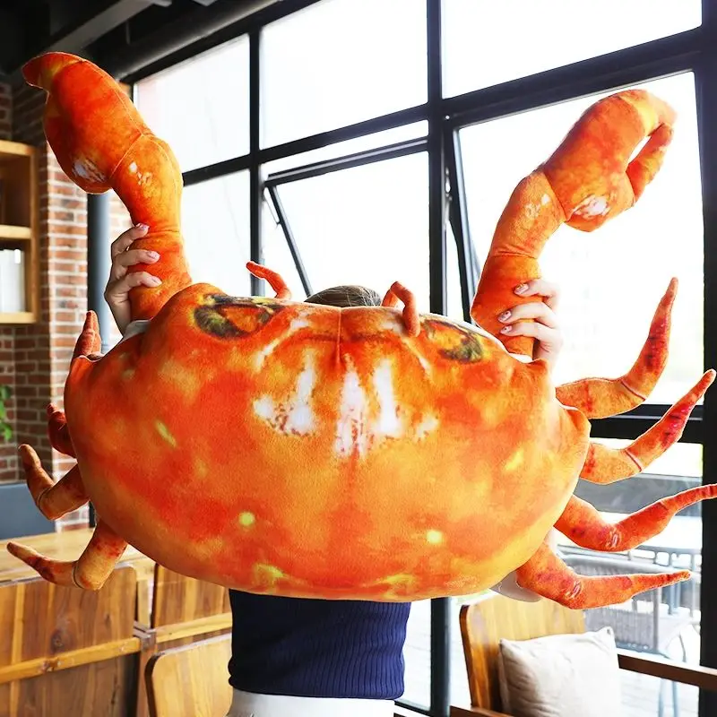 Simulation big crab throw pillow, plush toy super ugly doll cute king crab doll funny large doll