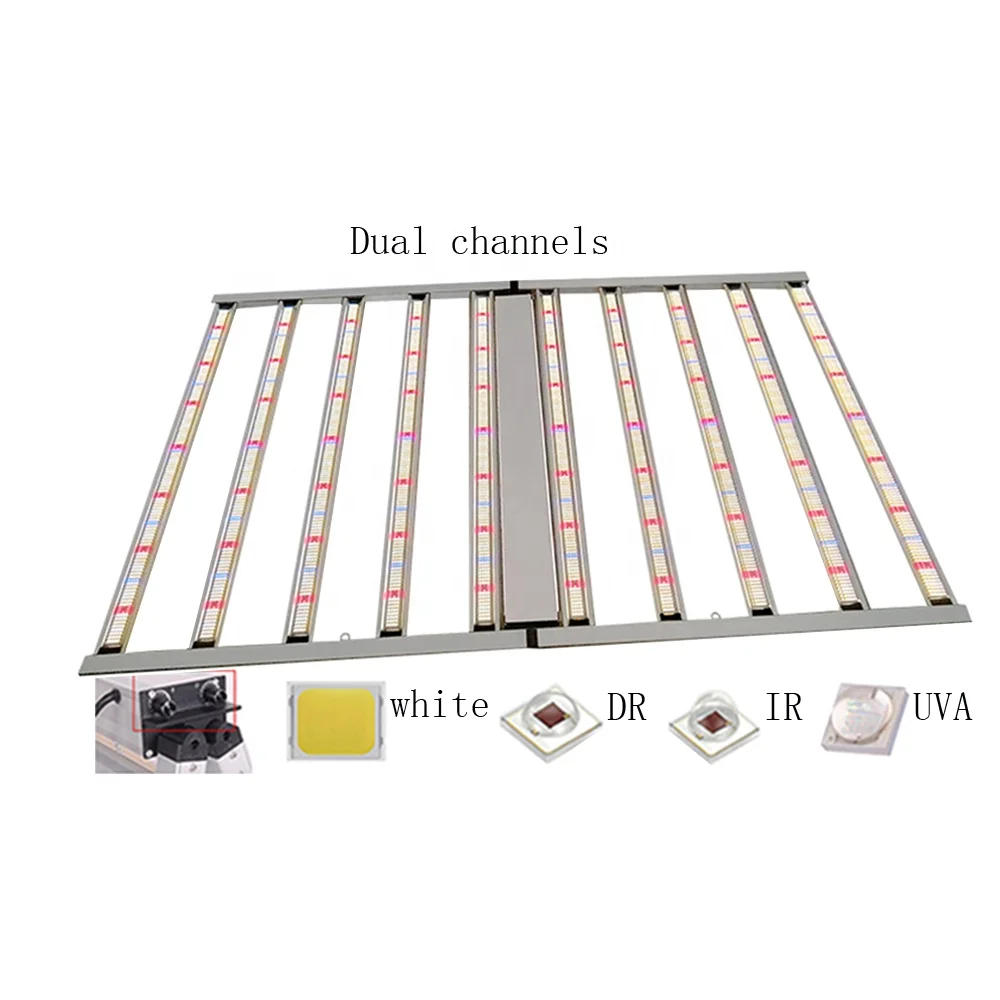 Dual Channel Full Spectrum 1000w +100w Waterproof Aluminum for Grow Light Led Dimmable Bloom for Hydroponic Plant