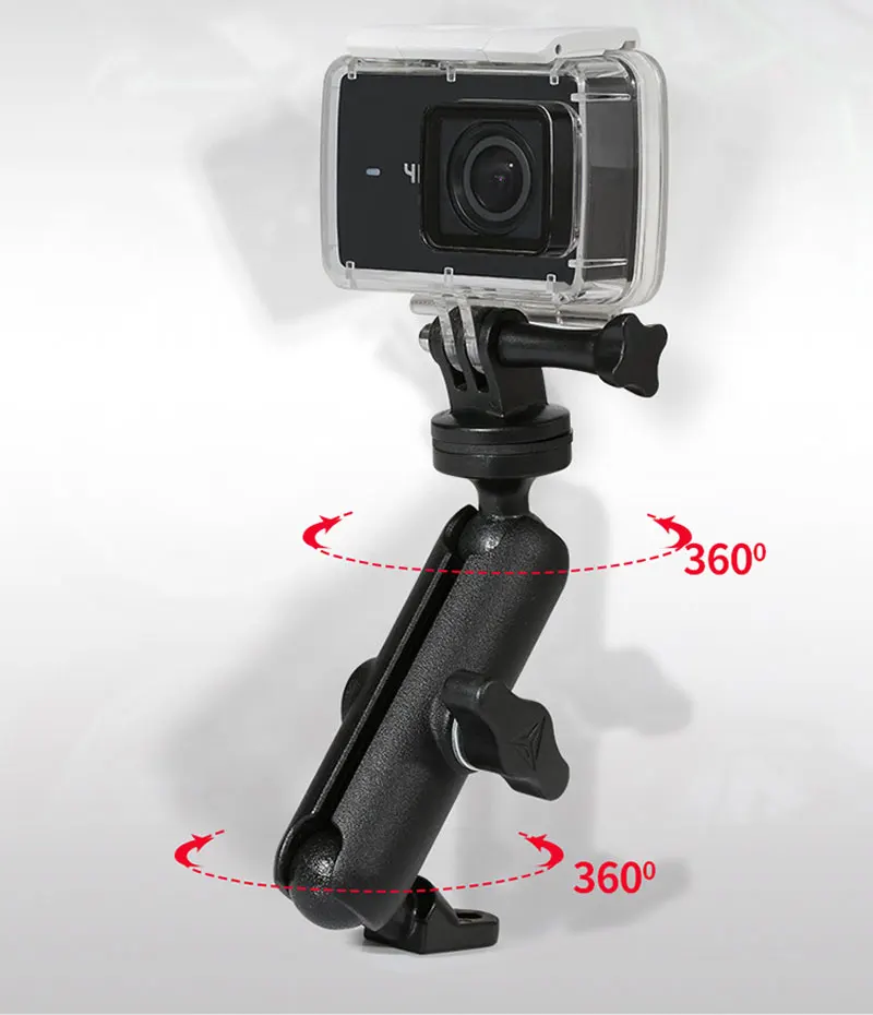 360 Rotating Motorcycle Bike Camera Holder Handlebar Mirror Mount Bracket For Hero8/7/6/5/4/3+ Action Cameras Accessory