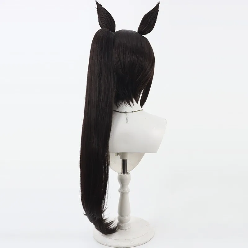 Juego Pretty Derby Hokko Tarumae Cosplay peluca oreja cola Umamusume Pastel marino Locodol pelo para fiesta de Halloween mujeres adultas