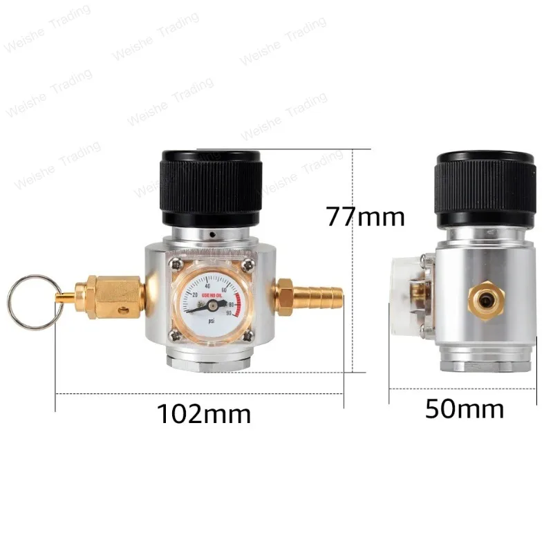 

Soda Water Co2 Charger kit,0-90PSI Mini CO2 Gas Regulator with Release Valve, Directly connect with TR21*4 Soda Water Cylinder