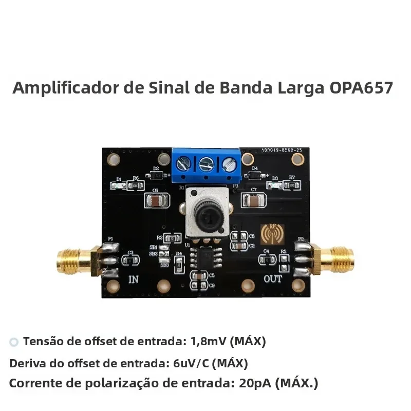 High Speed Wideband Operational Amplifier Module OPA657 Module Low Bias Current Low Noise 1.6GHz Bandwidth Lift
