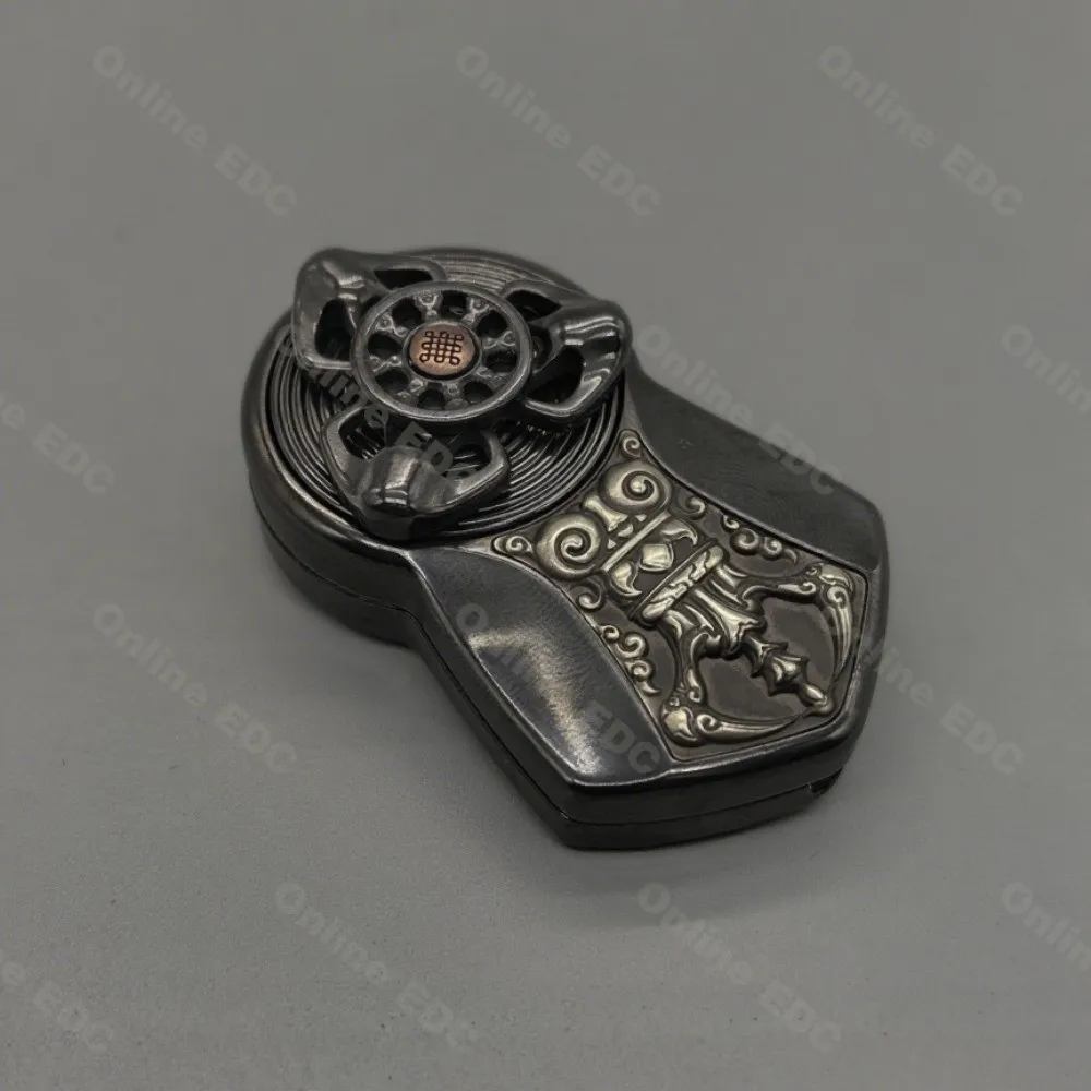 Gebruikt EDC Speelgoed CHIMAGO EDC Mechanische Push Slider Met Kralen Vier Magnetische Reliëf Patches Fidget Speelgoed Volwassenen Vinger Spinners