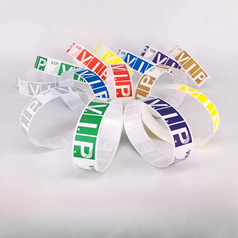 100pcs DuPont Paper Wristbands Disposable Bracelets Children's Playground Playground Wristbands Identification Paper Bracelets