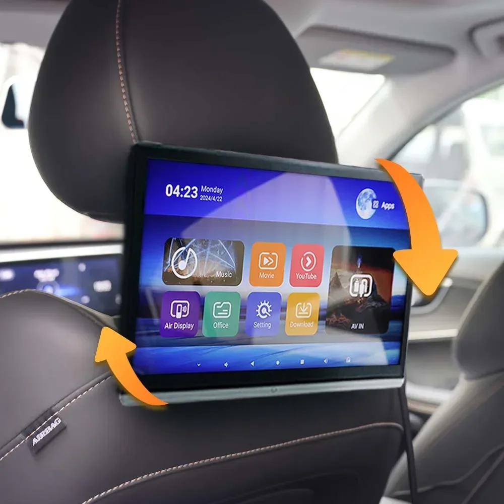 2026 New 4K HD Rotatable Screen 14inch 8 Cores Android 12 Car Rear Seat Entertainment Car Headrest Monitor