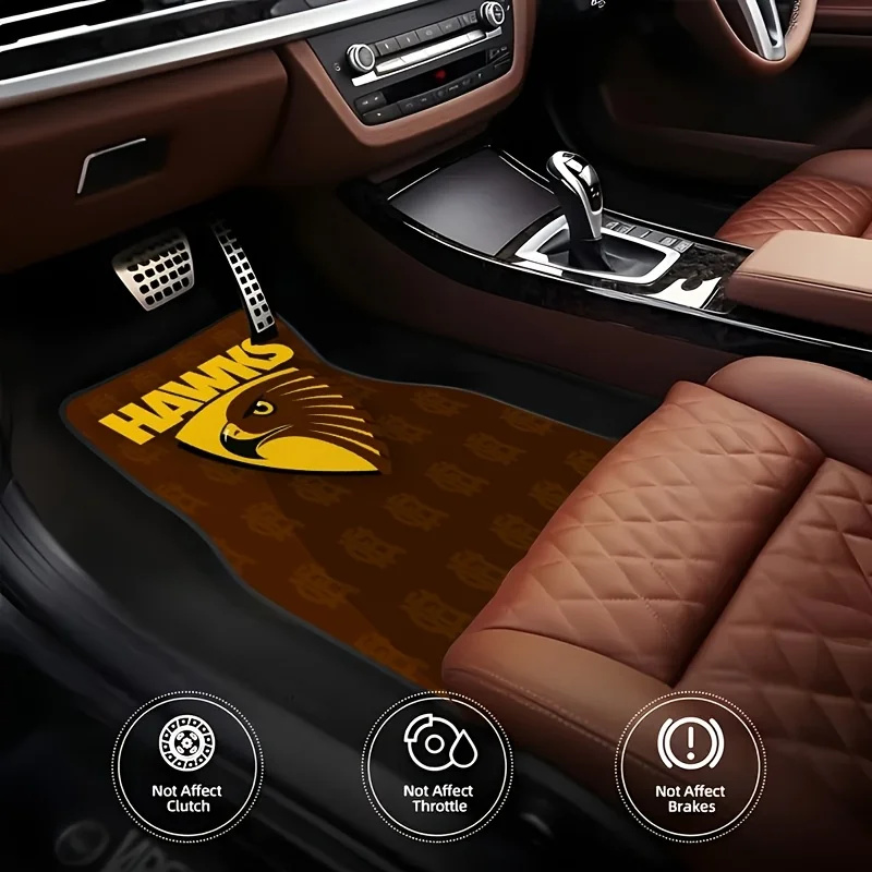 4 قطع من سجادات أرضية السيارة الأنيقة مع المطبوعات، تتميز بتصميمات ثنائية الأبعاد التي ترفع داخل سيارتك، متوافقة مع سيارتهم المختلفة #4