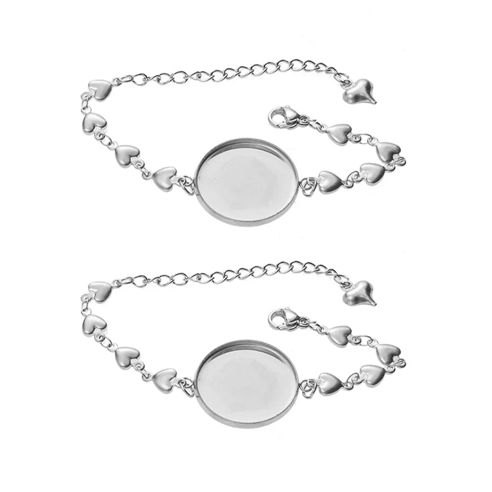 5Pcs Time Gem Base Bracelet Collection Handmade Alloy Metal Wristband Chic Glossy Style DIY Gift for Men Women Colleagues