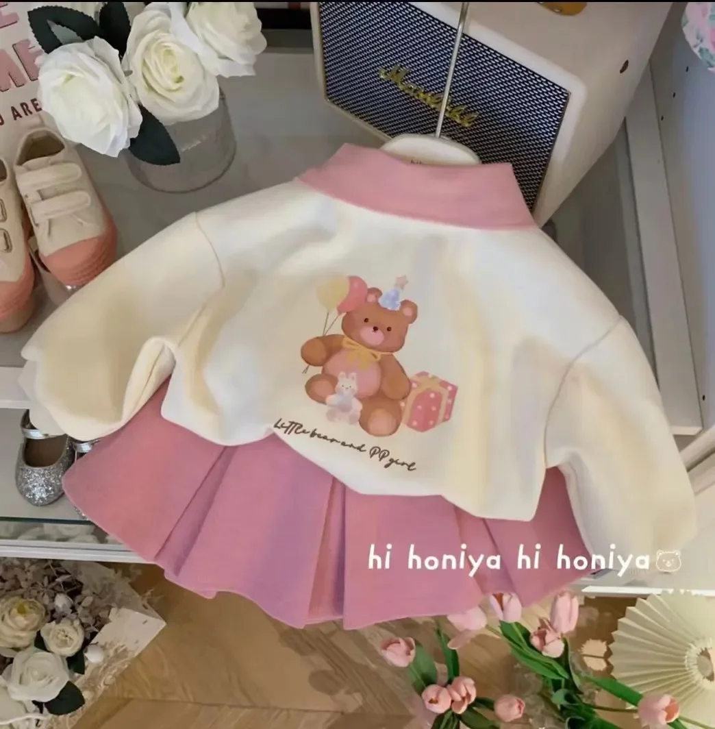 

Children's Clothing Sets Cartoon bear print Tops + skirt 2Pcs toddler girls clothes set 1-6 years baby girl outfit set outfits