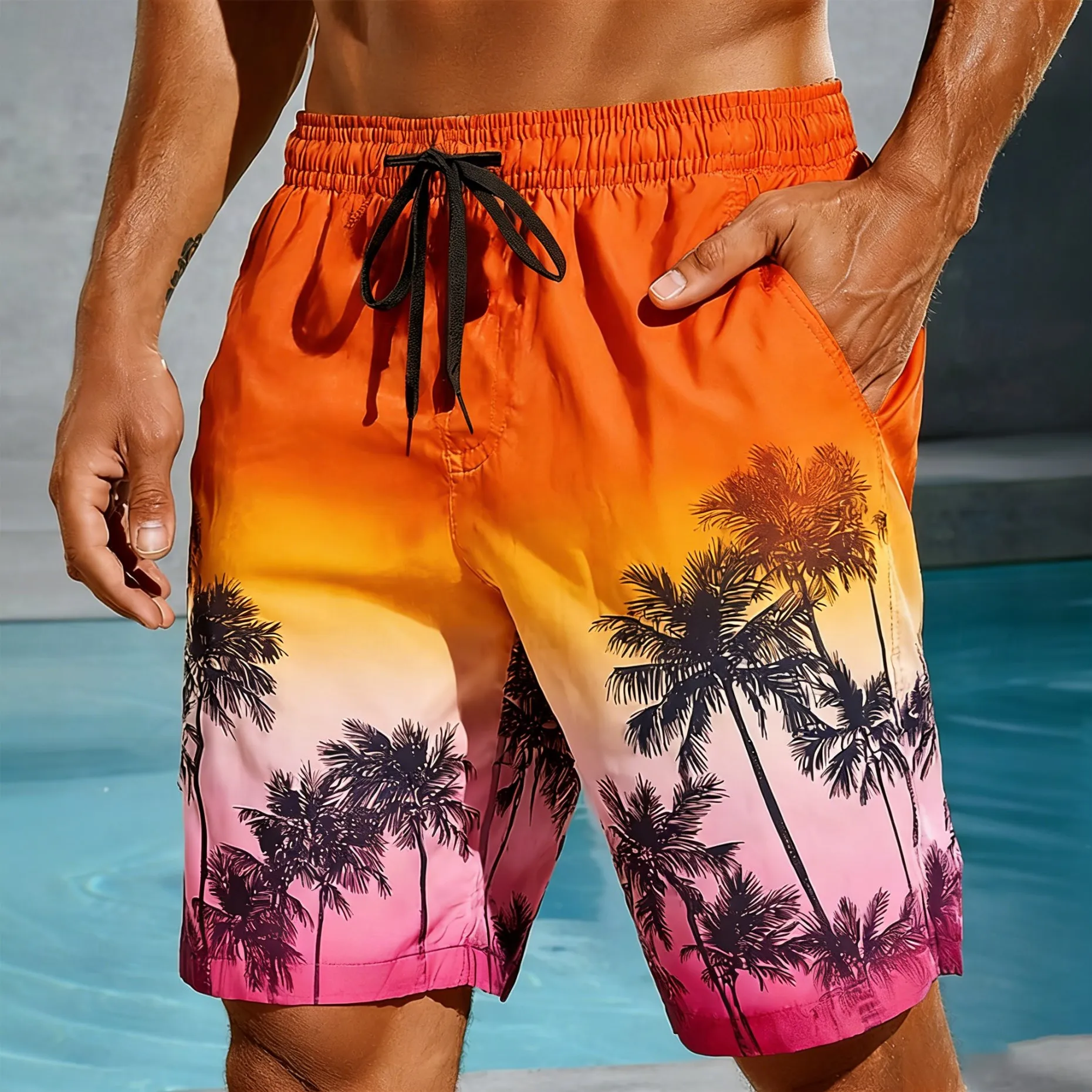 

Summer Men's Beach Shorts with 3D Print - Outdoor Sports Quick-Drying Breathable Sports Shorts for Swimming Shorts