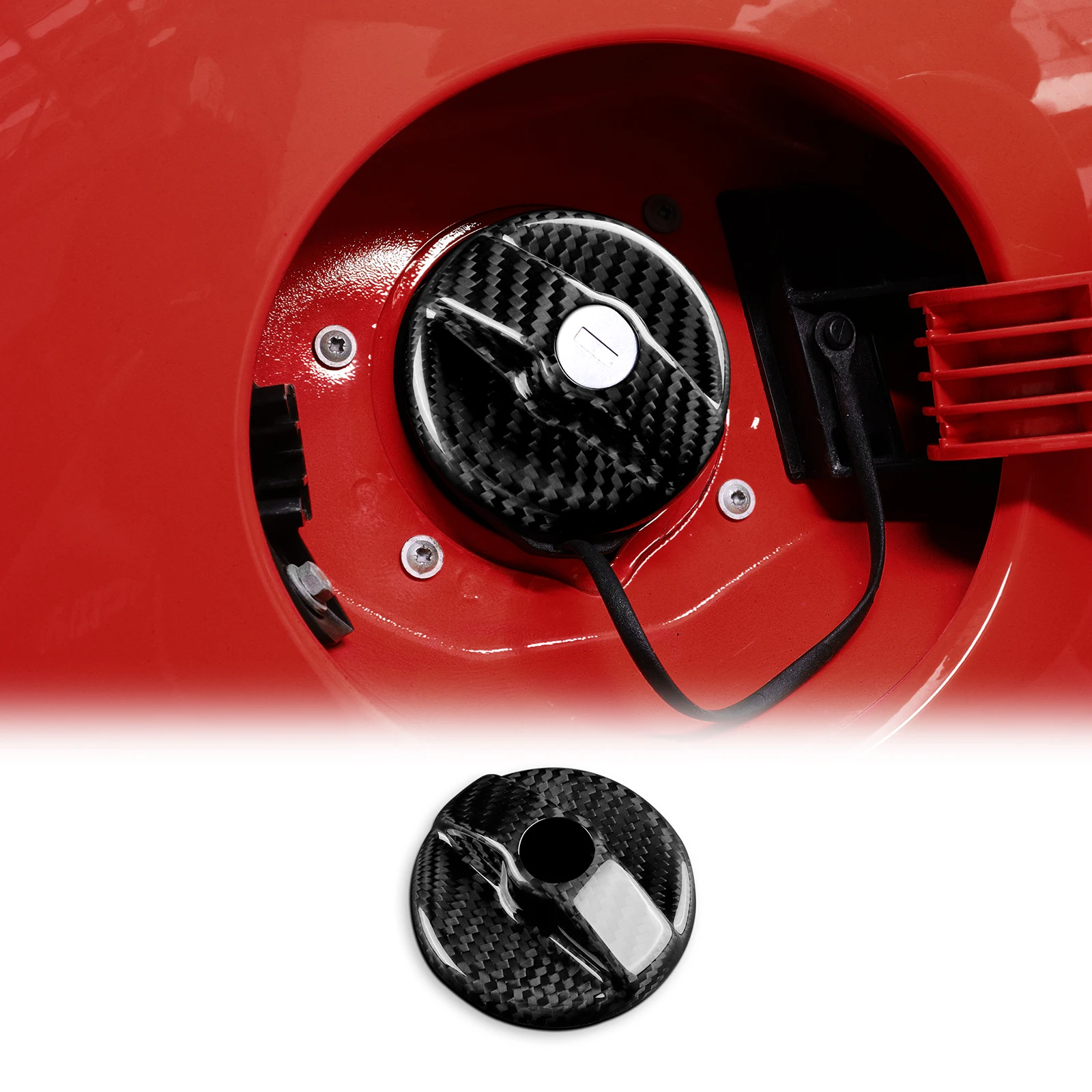 Hard Dry Carbon Fiber For Abarth 595 595C 695 695C 2012 2013 2014-2024 Fiat 500 500C 2008-2024 Car Inner Fuel Tank Cap Sticker
