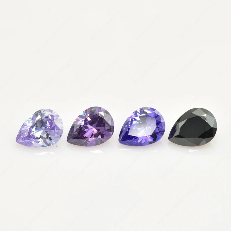 15pcs 1pcs of each colour 3x5mm~10x12mm Loose Pear Shape Cubic Zirconia Bright CZ Stone AAAAA Best Quality Gems