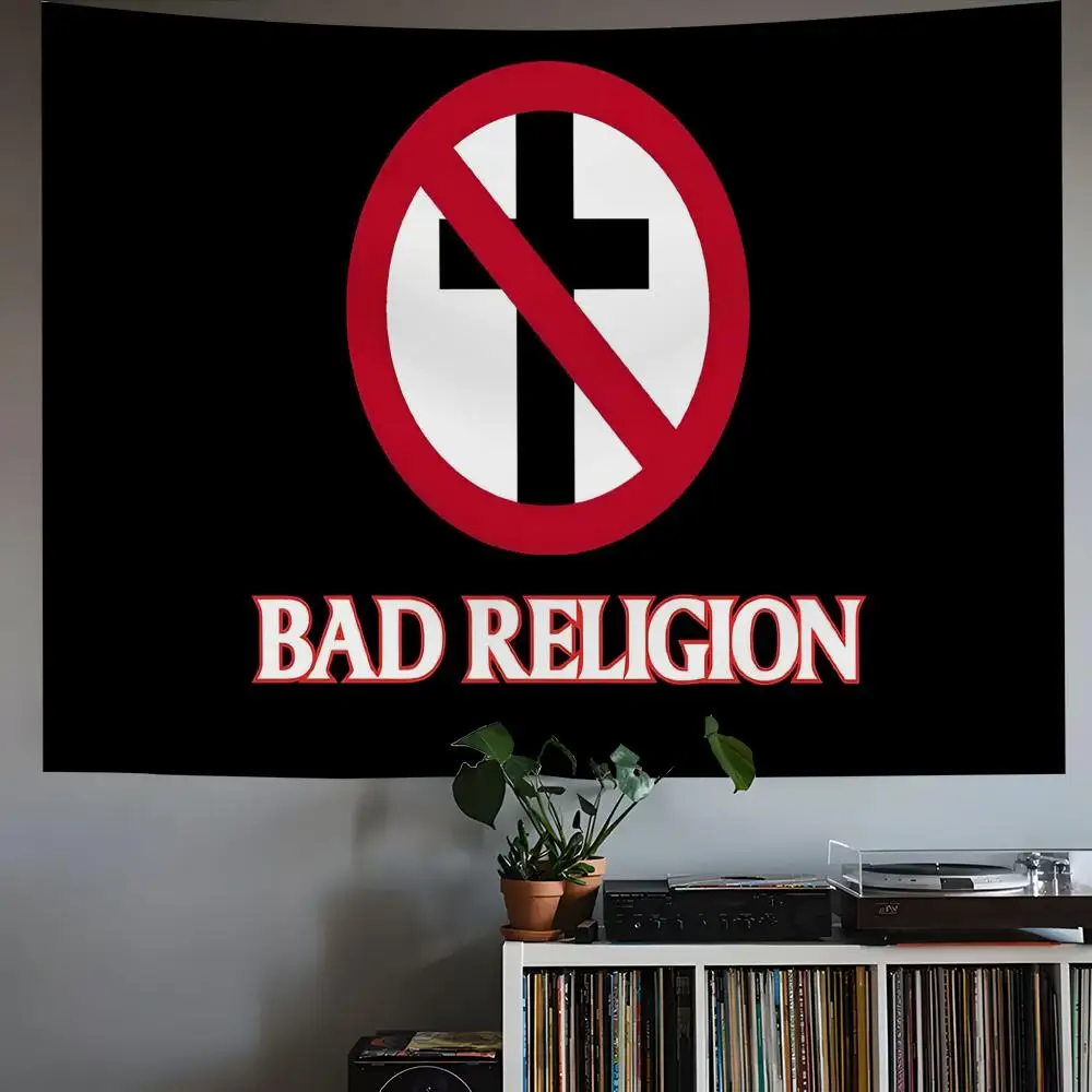 Bad Religion Punk Rock Band Tapestry Custom Living Bedroom Party Dormitory interior Wall bohemian Decoration Attached clip