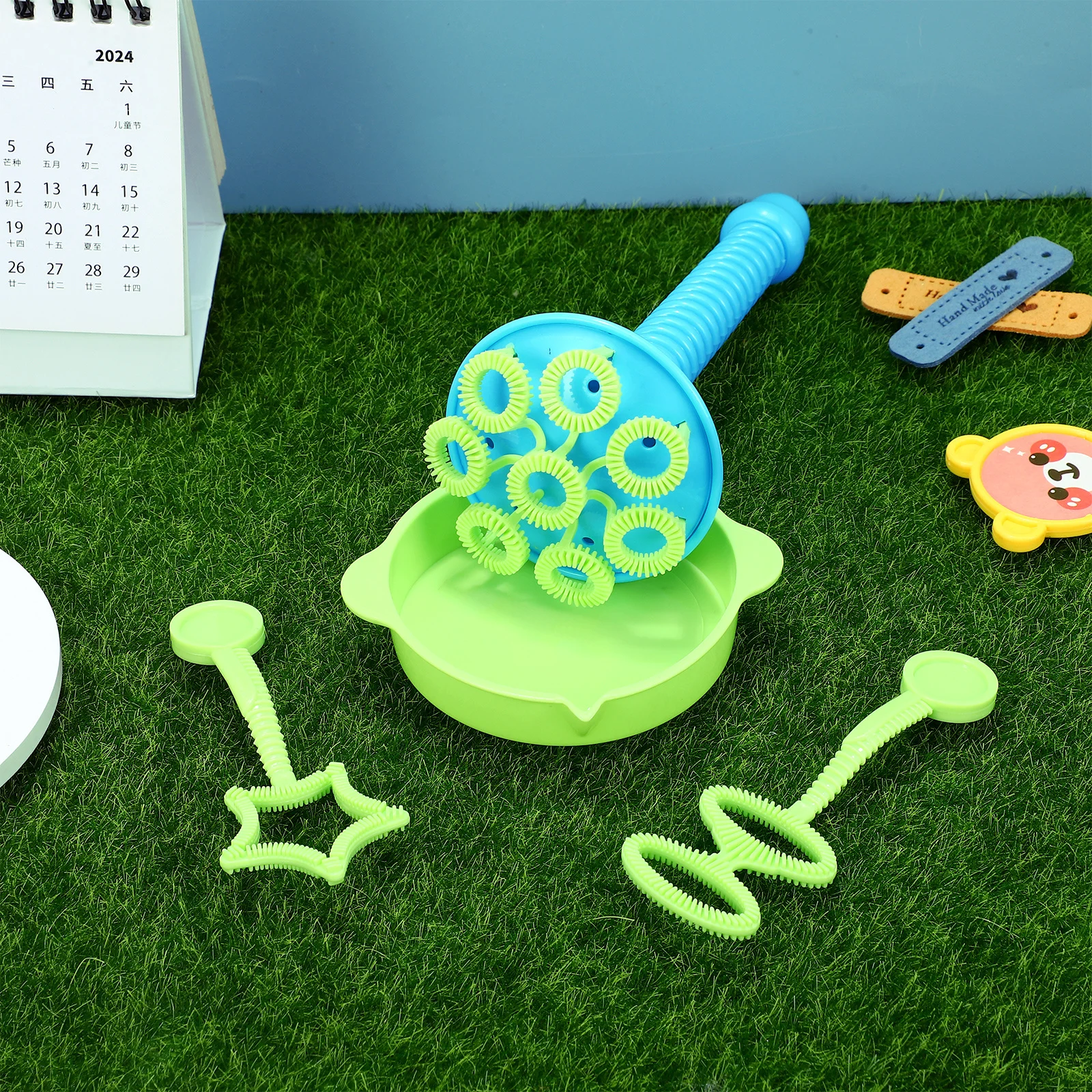 Jumbo soprando ferramenta de bolha 1 conjunto chifre estilo bolha vara diversão ventilador crianças ao ar livre bolha sabão brinquedos para meninos meninas festa presente
