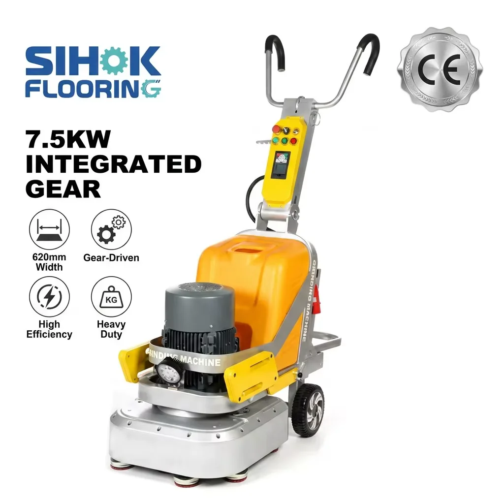 7.5kW Dust Free Industrial Walk Behind Concrete Grinding Polisher With Vacuum Optional For Epoxy Marble Terrazzo Floor Grinder