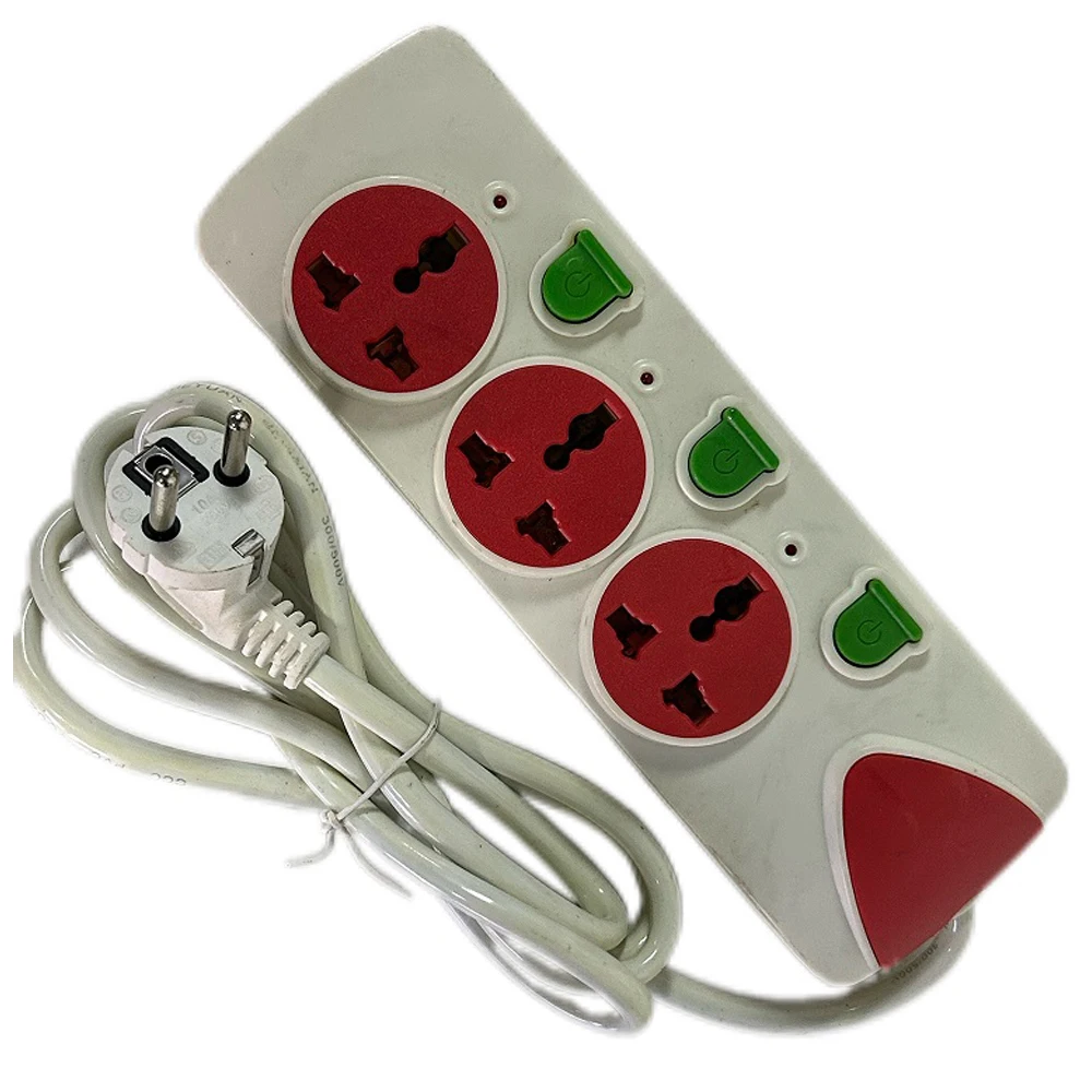 1pcs Multi-function European 2/3/4/5 Jack German Ukraine Russia Power Strip 1.5M EU Extension Outlet 10A 16A Switch Socket 250V
