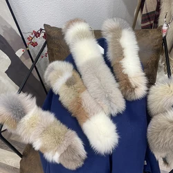 Genuine Winter 100% Natural Real Fox Fur Scarf Women's Neck Keep Warmer Collar Decorate Luxury Coat Suction Buckle Short Scarves