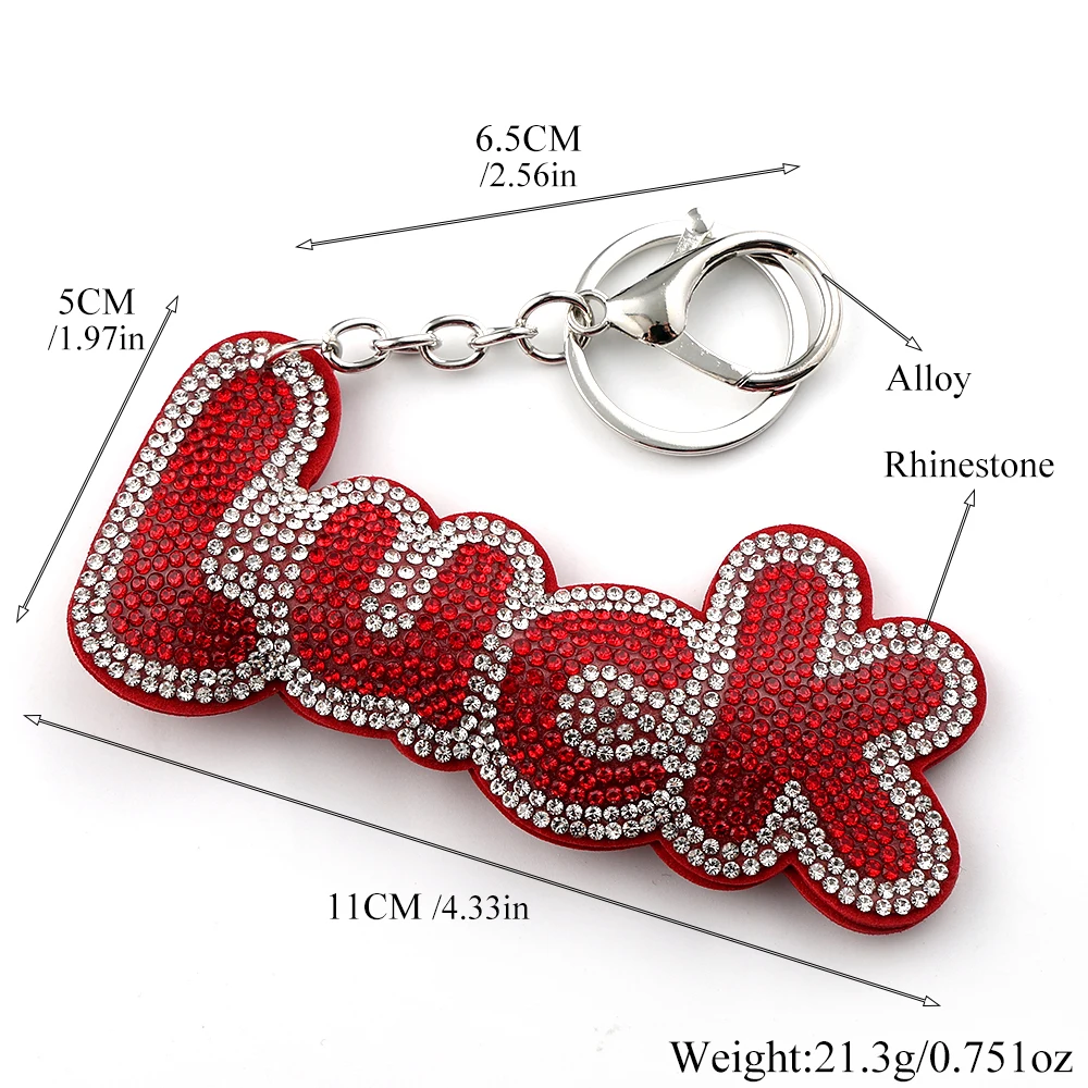 Glücksbringer-Schlüsselanhänger für Damen und Herren, voller Kristall-Strass, bringt Glück, weiblicher Taschenanhänger, Schlüsselanhänger, Schmuck, Geburtstagsgeschenke – Detail 3