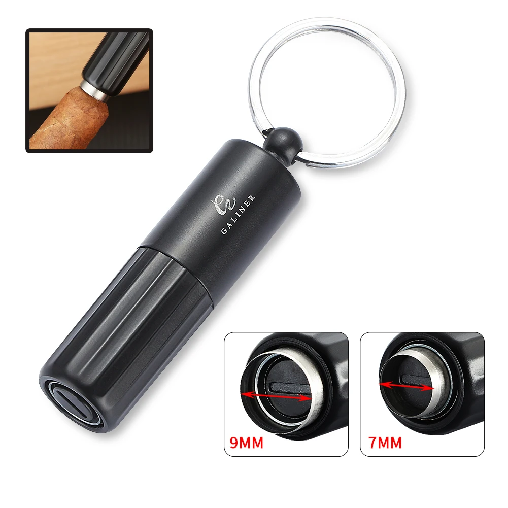 

GALINER Cigar Punch Opener Puro Drill Draw Hole With Keychain Portable Smoking Accessories Cigar Cutter Knife Charuto