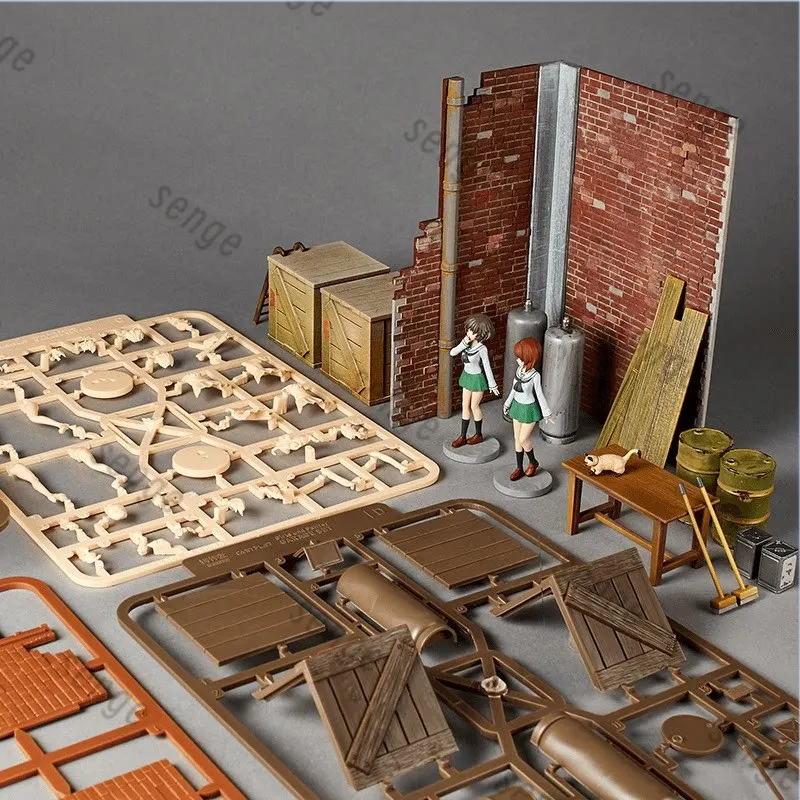 

[Genuine in stock]Kaiyido ARTPLA 1/24 Girls und Panzer Final Chapter Garage Scene Set A Assembly Model Collection Gift Ornaments