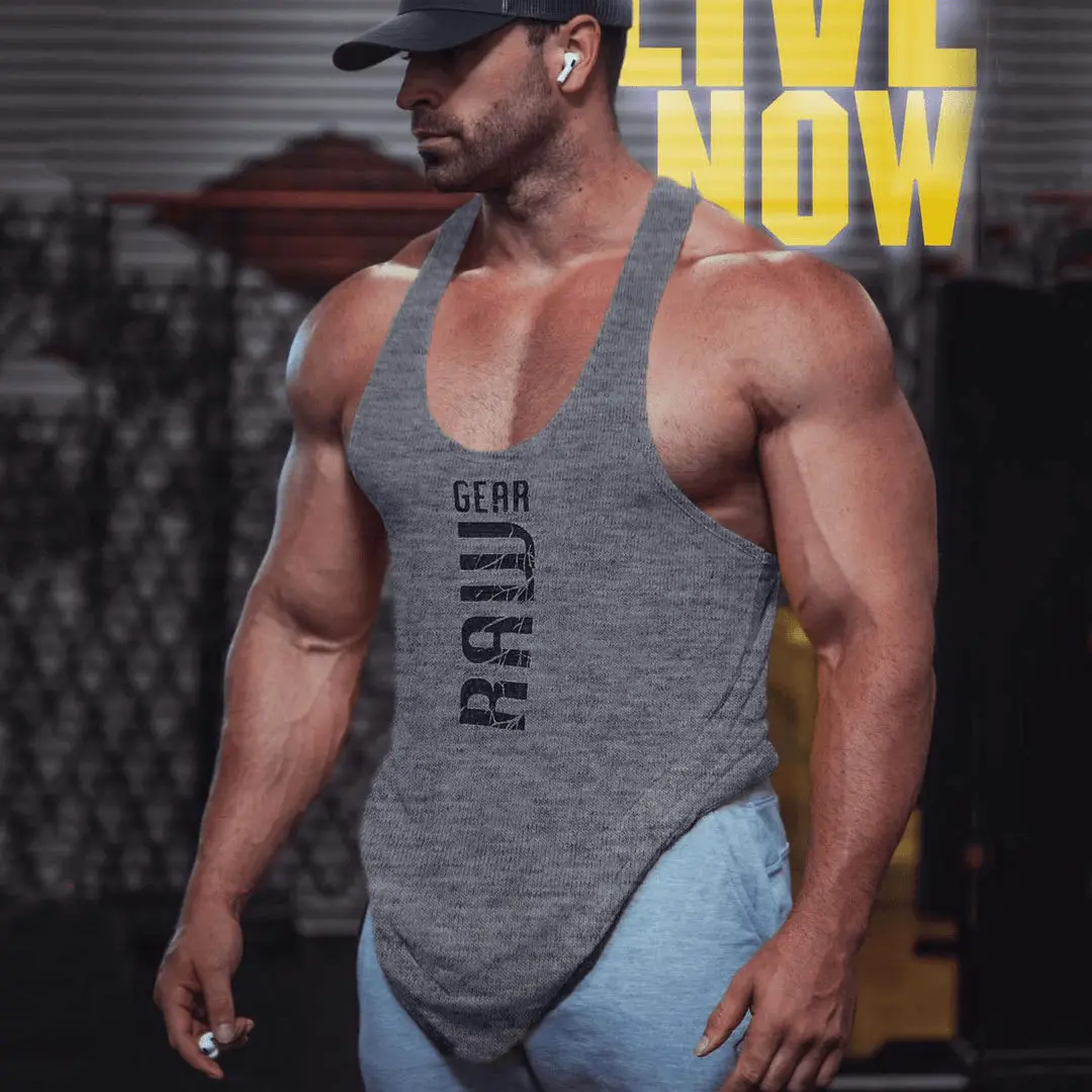 

Fitness Vest Men I-shaped Elastic and Breathable, Top Sports Training Sleeveless T-shirt 100% Cotton Breathable Model Is on Sale