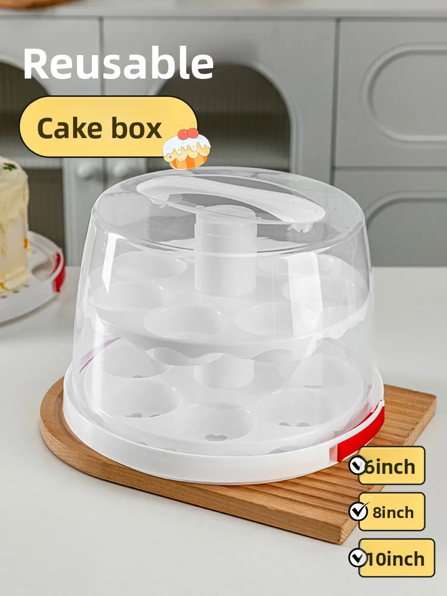 

Transparent Frosted round Cake Box Handheld Baking Birthday Cake Paaging Box Home School Baking Class Cake op Cusizable