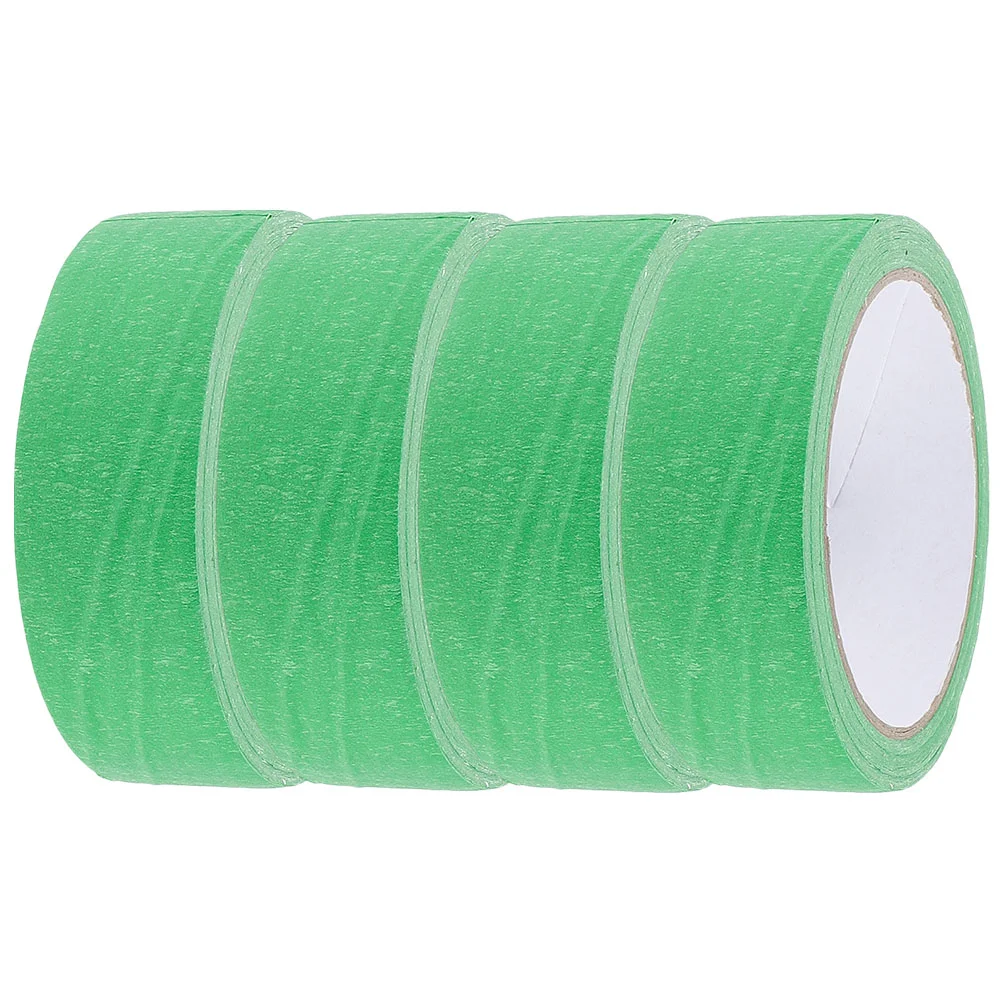 

4 Rolls White Spray Paint Masking Tape Painters Seam Paper Adhesive Painting Tapes Labeling Green for Crafts