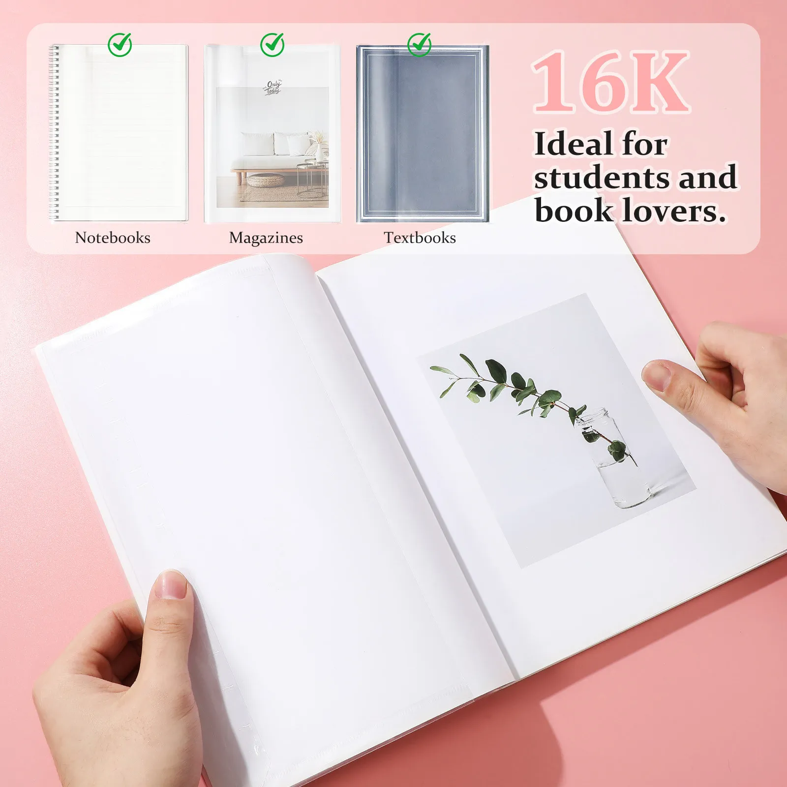Picture 6: 5Pcs Waterproof Book Cover Clear Plastic Transparent Protective Cover for Exercise Books Notebooks School Supplies PP Material