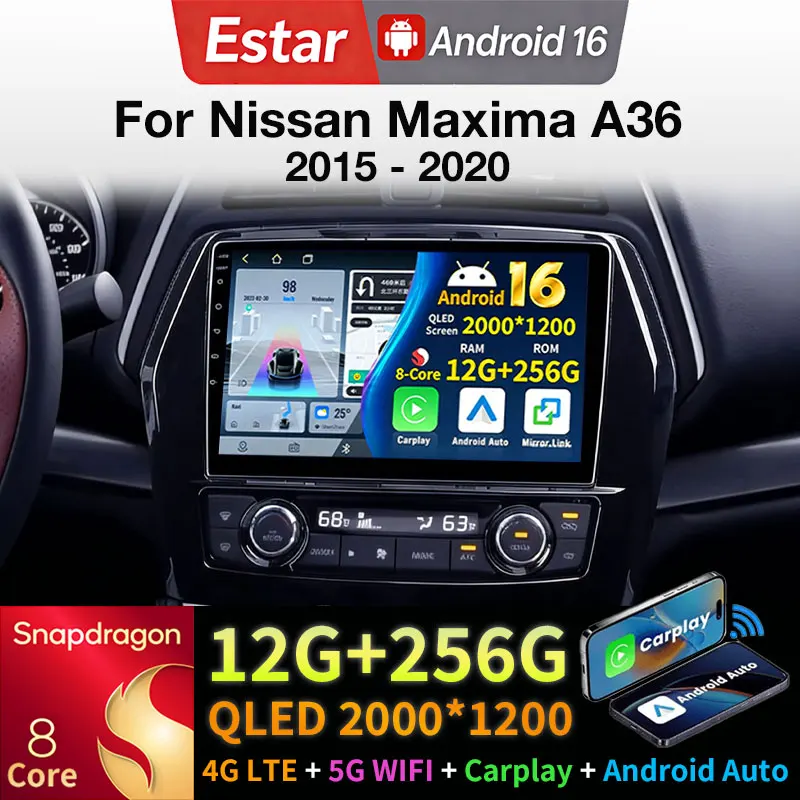 Android 16 Carplay For Nissan Maxima A36 2015 - 2020 DSP Stereo GPS Car Radio Auto Wireless 2din Multimedia Head Unit 360 Camera